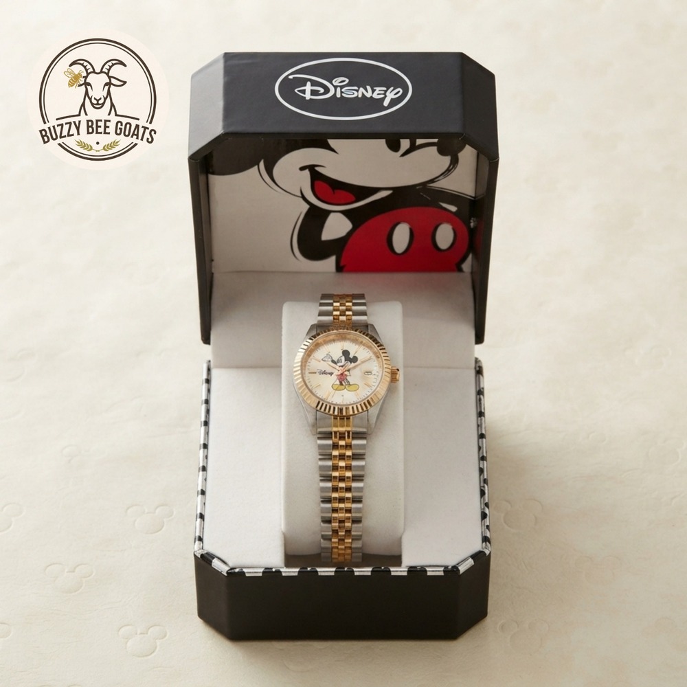 Disney Mickey Mouse Watch Two-Tone Metal Bracelet Quartz Analog MZ Berger